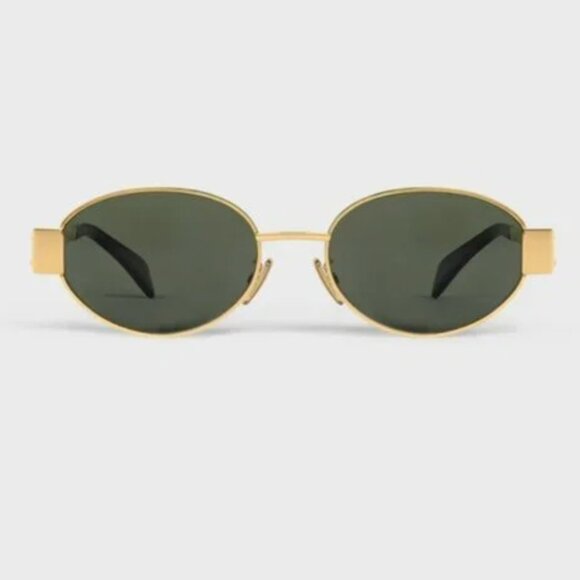Celine Triomphe Gold Metal Sunglasses - Picture 2 of 8